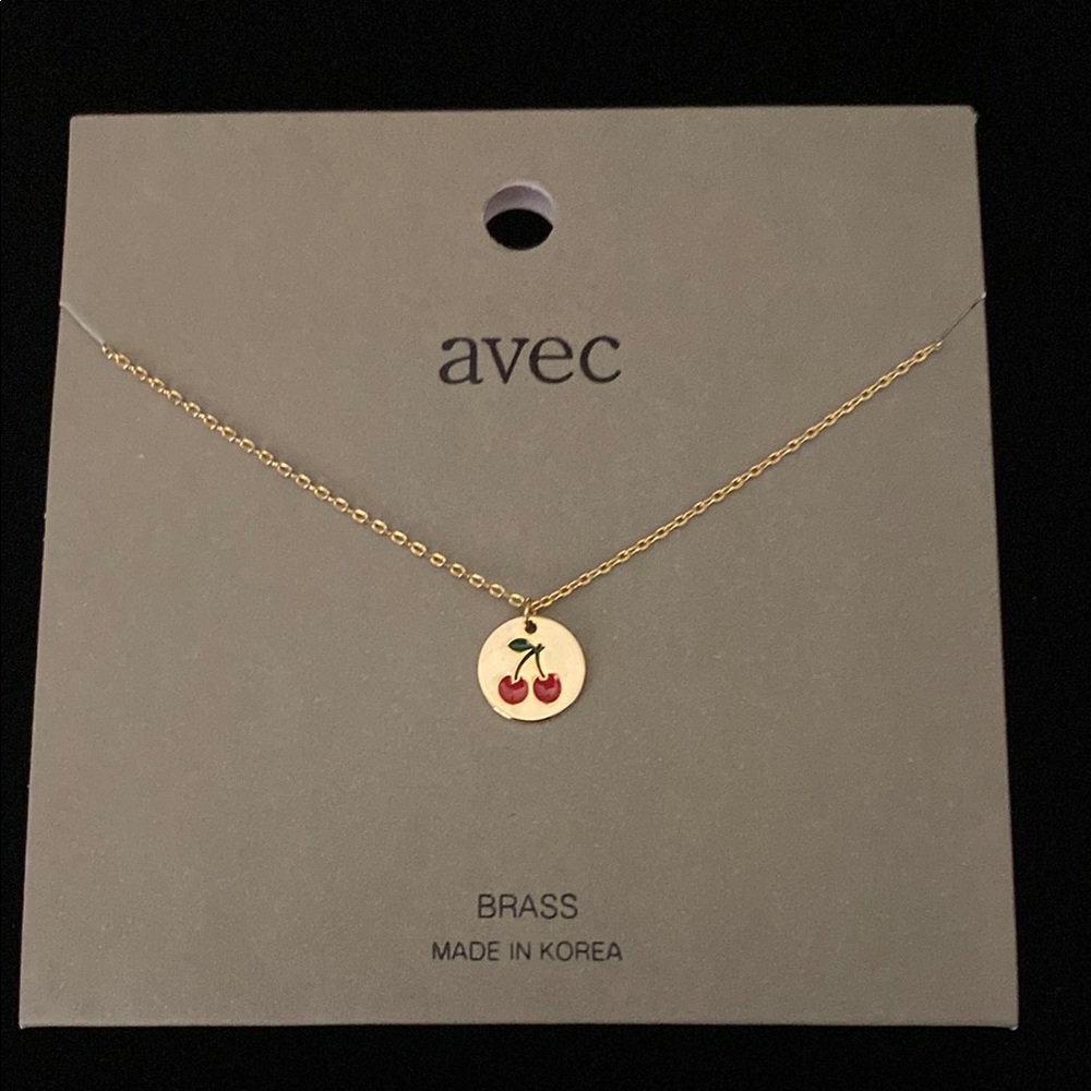 Gold Cherry Pendant Necklace